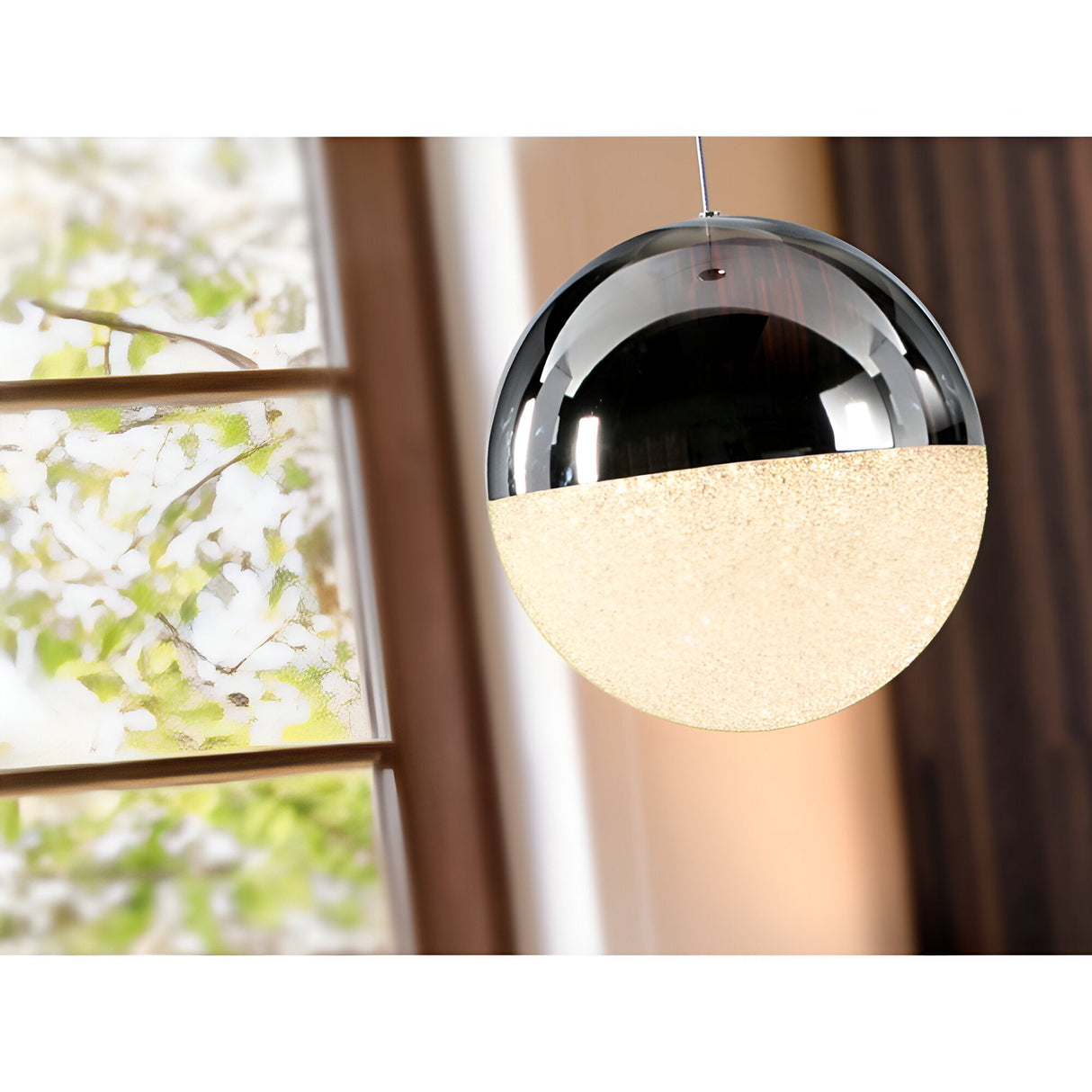 Sphere Large LED Pendant Light 9.6W 3000W - Chrome