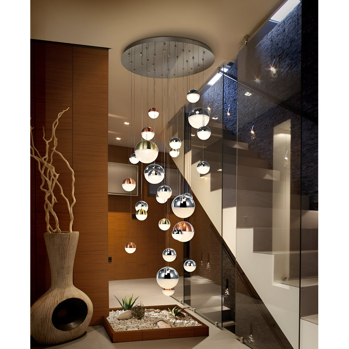 Sphere Dimmable LED Cluster Pendant Light 147W 3000K - Multicoloured