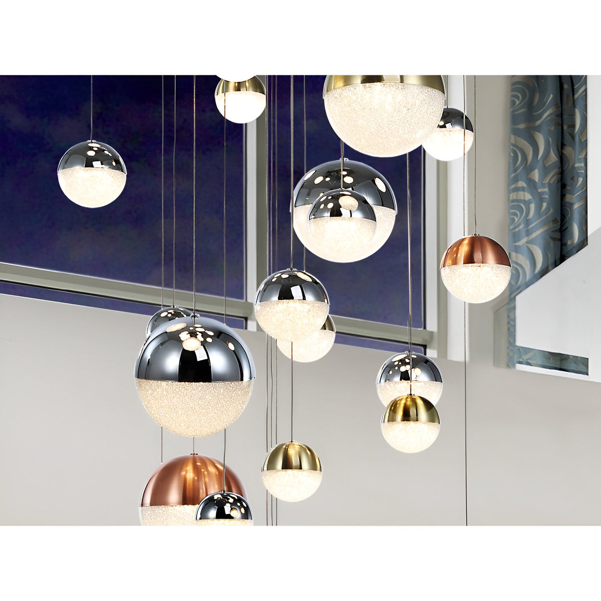 Sphere 27 Light Dimmable CCT LED Large Cluster Pendant Light - Multicoloured