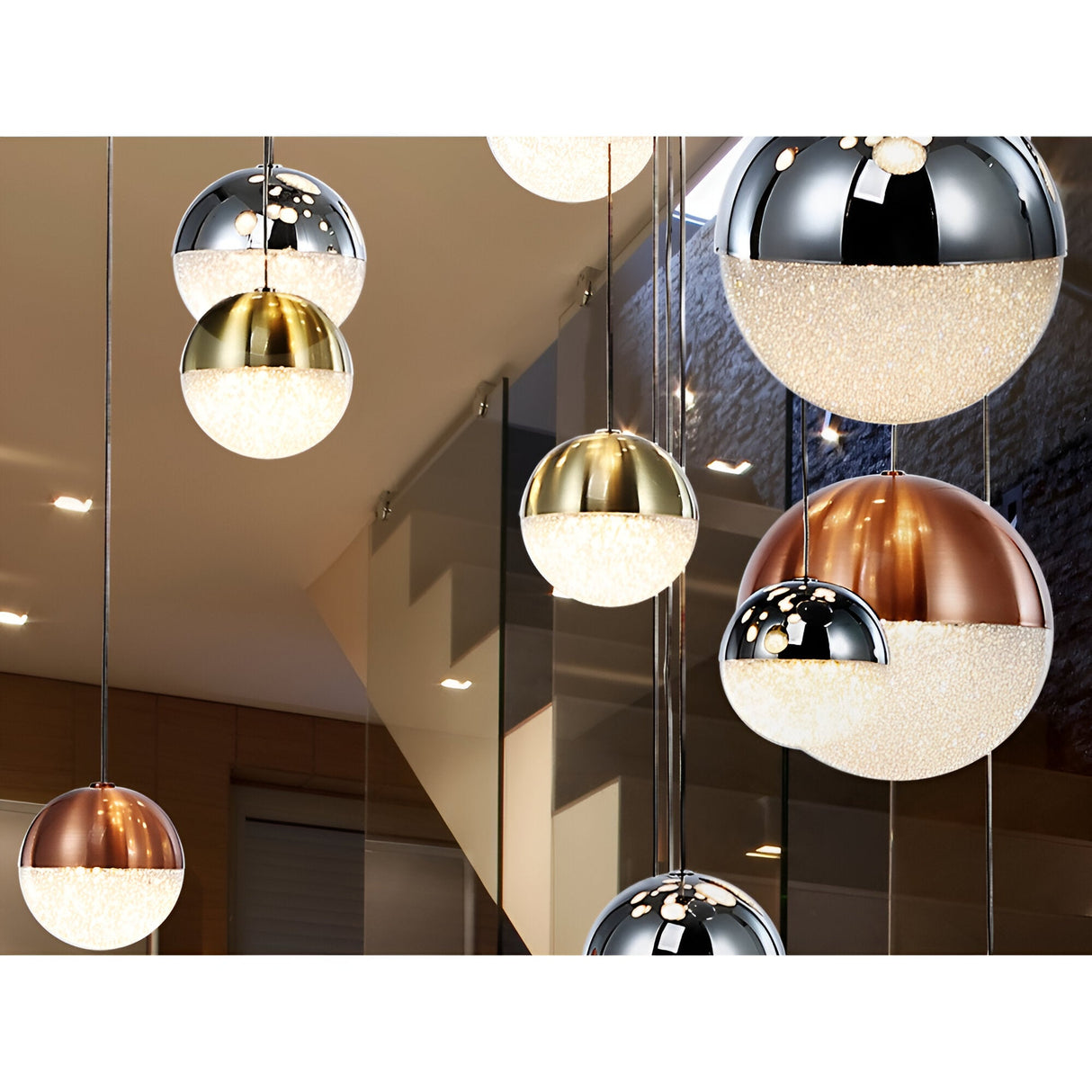 Sphere 27 Light Dimmable CCT LED Small Cluster Pendant Light - Multicoloured