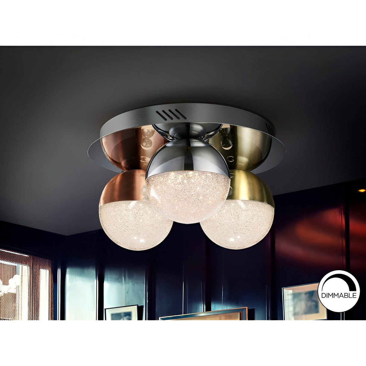 Sphere Dimmable LED Semi-Flush Ceiling Light - Multicoloured