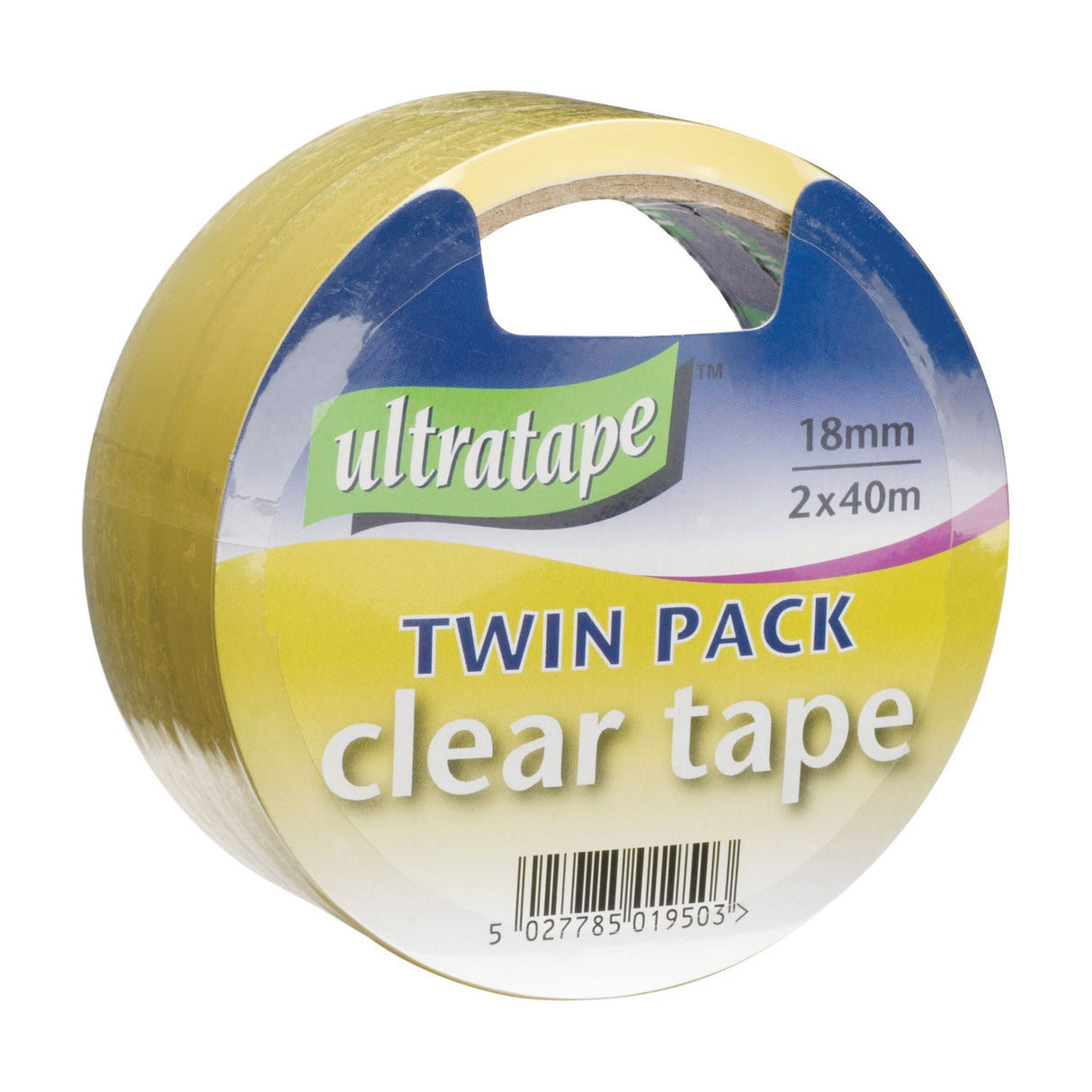 Ultra Tape CT1840X2 Clear Tape 18mm x 40m Twin Pack