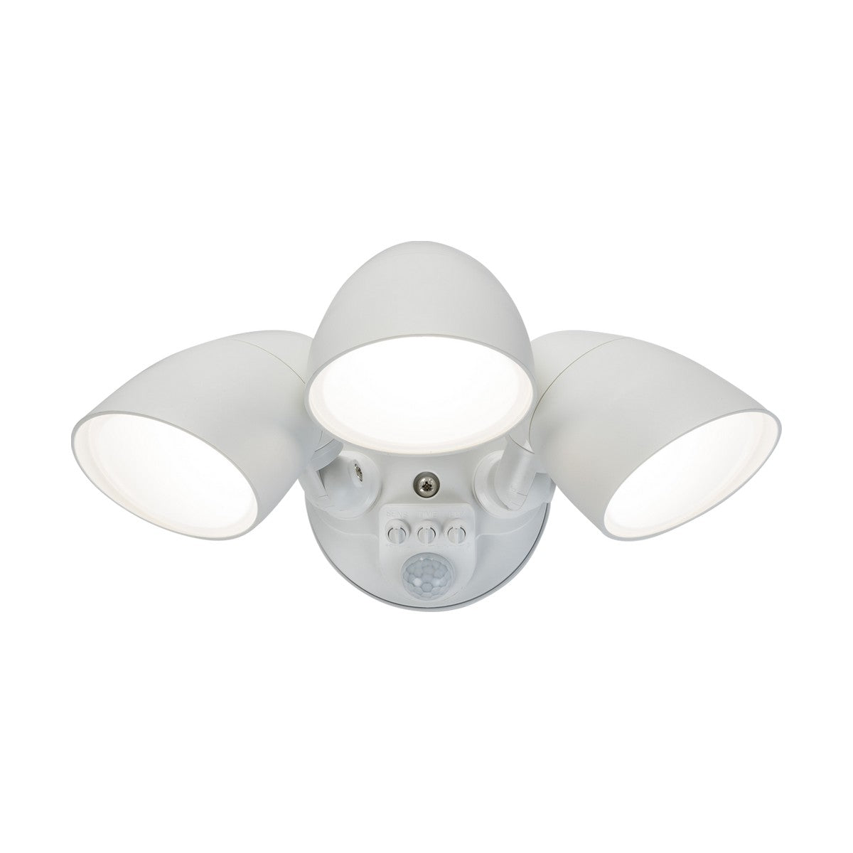 110-230V IP65 Triple Head White 30W Security Floodlight with PIR, Sensor, CCT and Manual Override