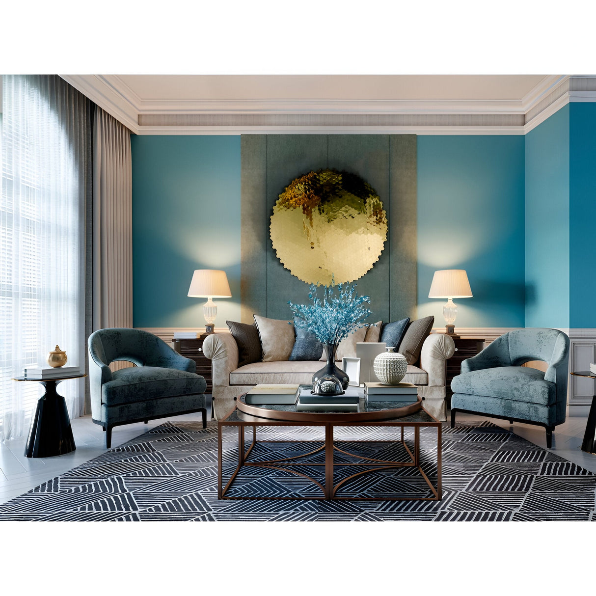 Matrix Gold Stainless Steel Wall Art - 100cm