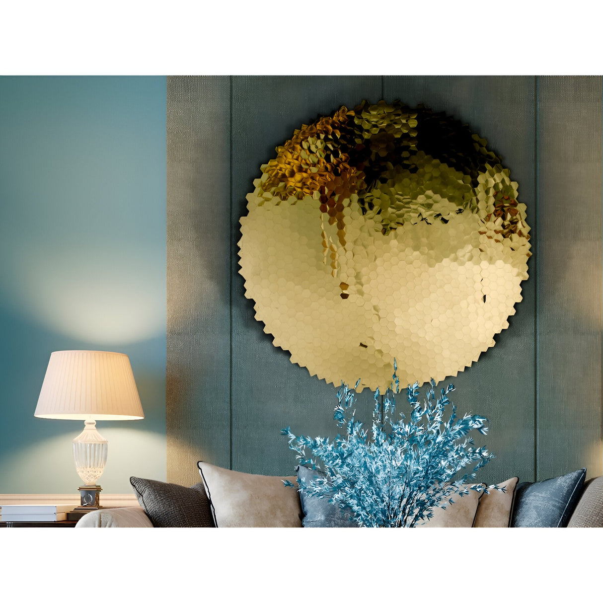 Matrix Gold Stainless Steel Wall Art - 100cm