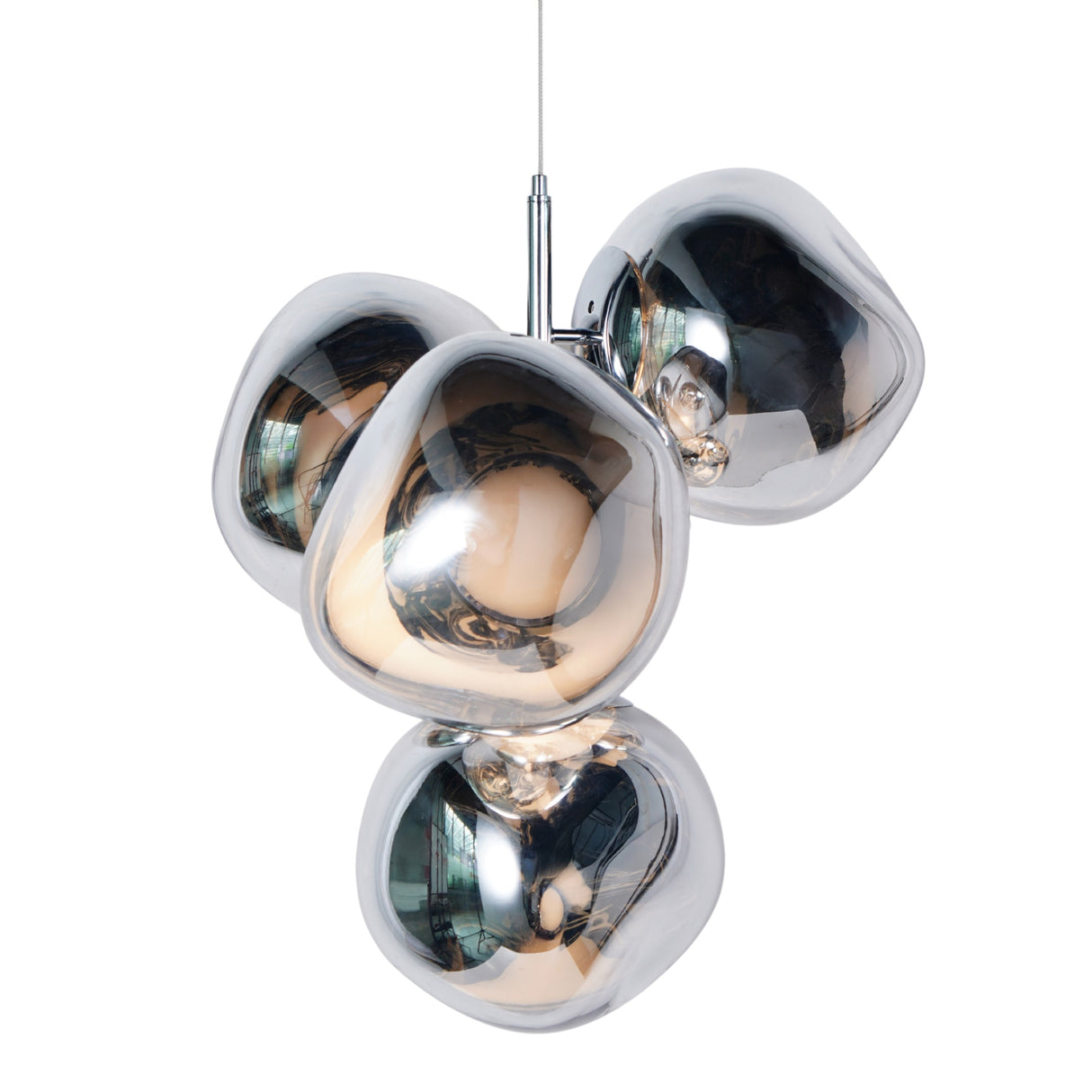 Lava 4 Light LED Chandelier - Silver
