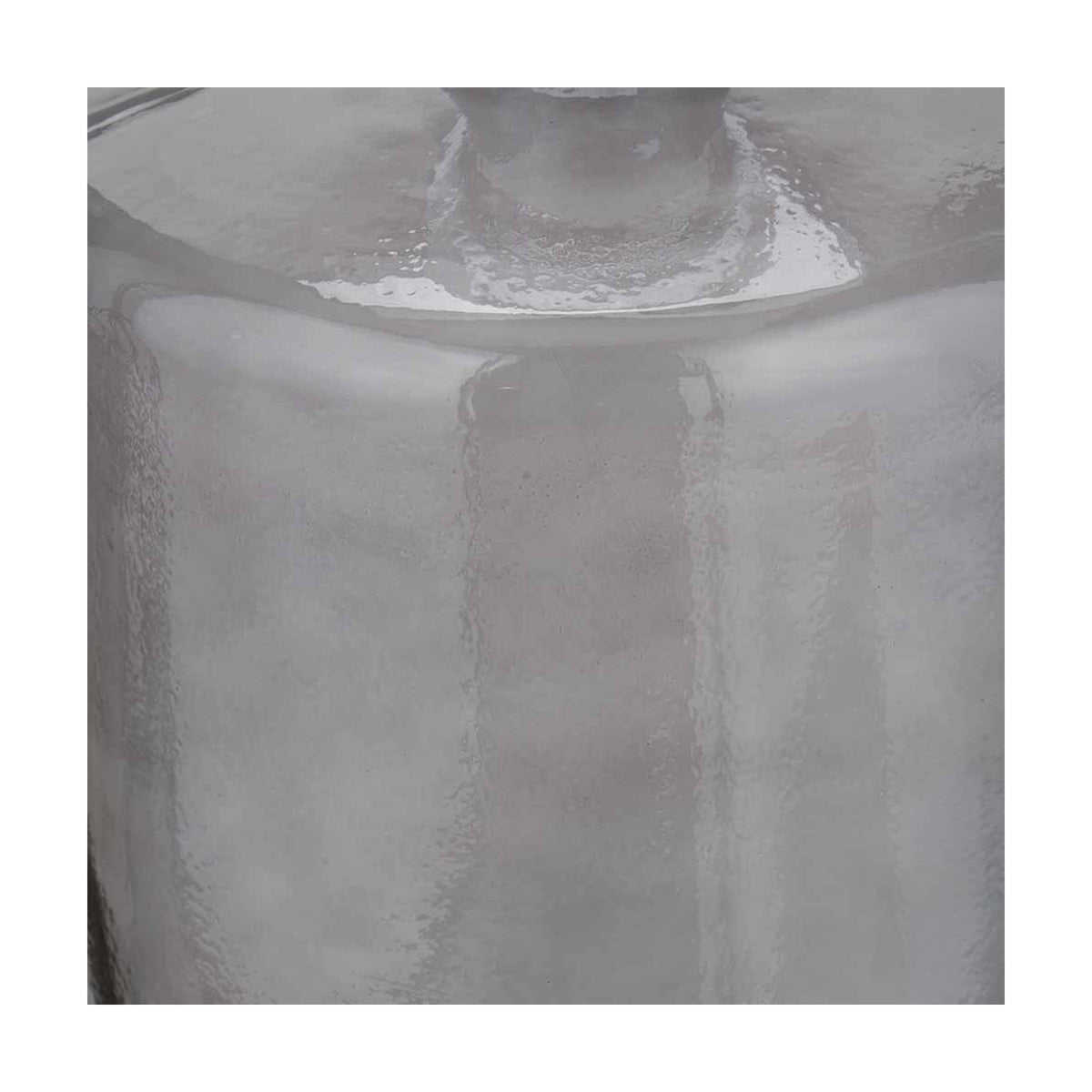 Close-up of the Grey Recycled Glass Bottle Vase - 75cm, showing the textured grey glass surface and narrow neck detail against a plain light background.