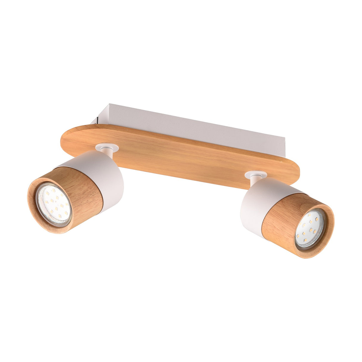 Aruni 2 Light White Spotlight – Wood