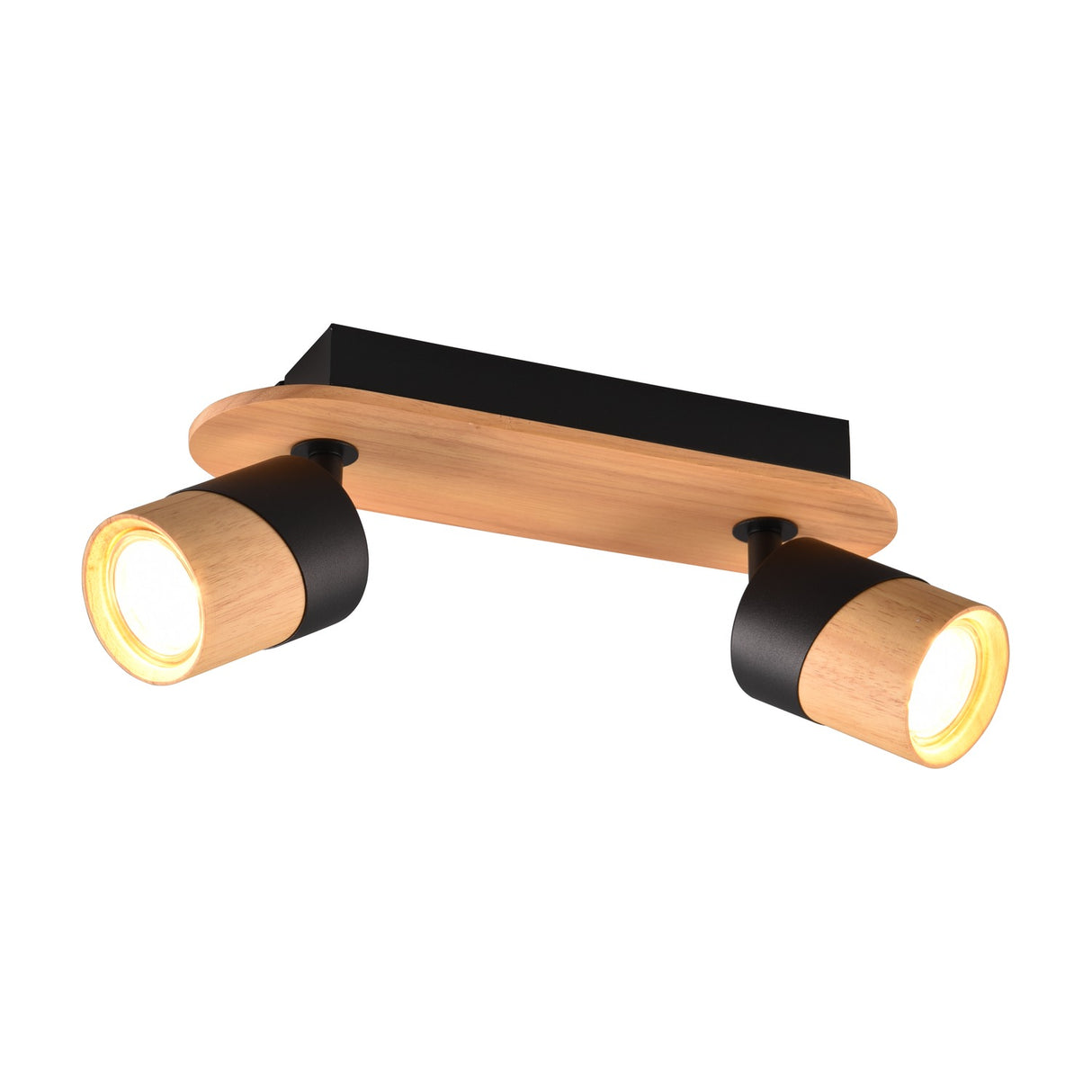 Aruni 2 Light Black Spotlight – Wood