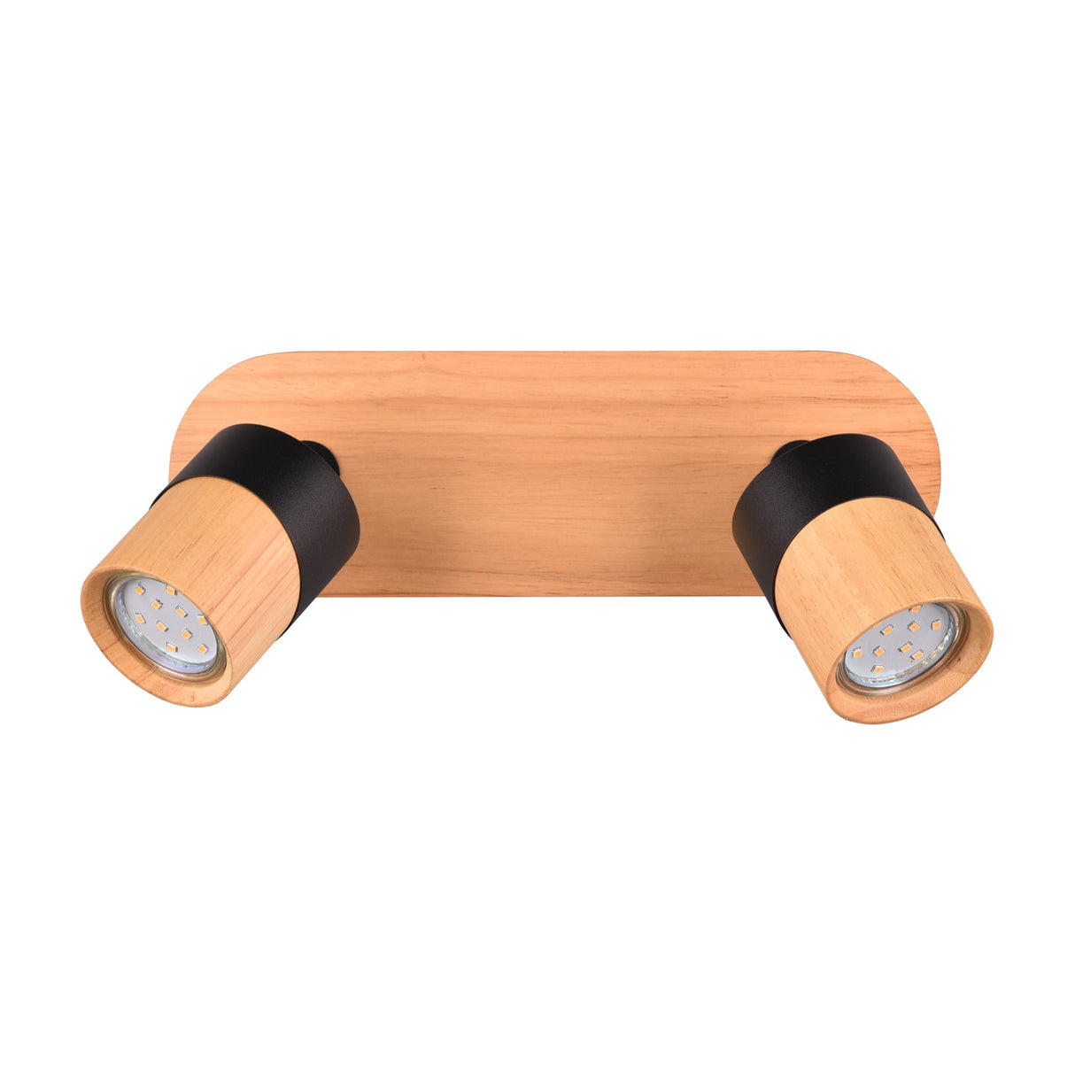 Aruni 2 Light Black Spotlight – Wood
