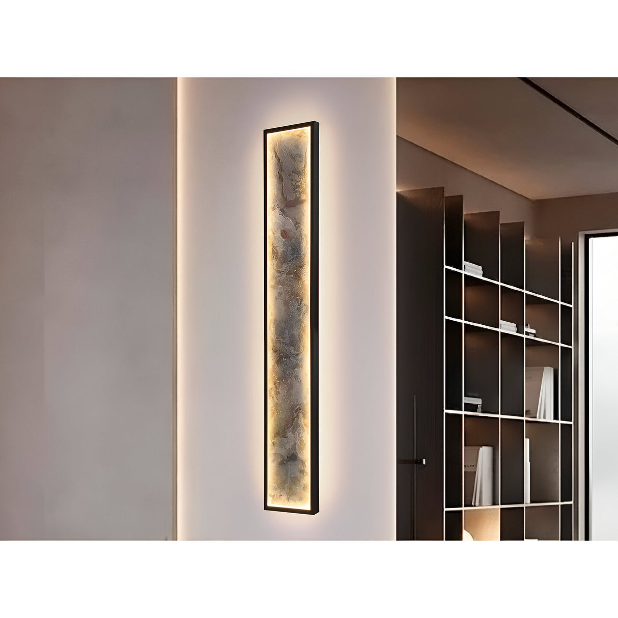 Stone Rectangle Large CCT LED Wall/Flush Ceiling Light - Multicoloured