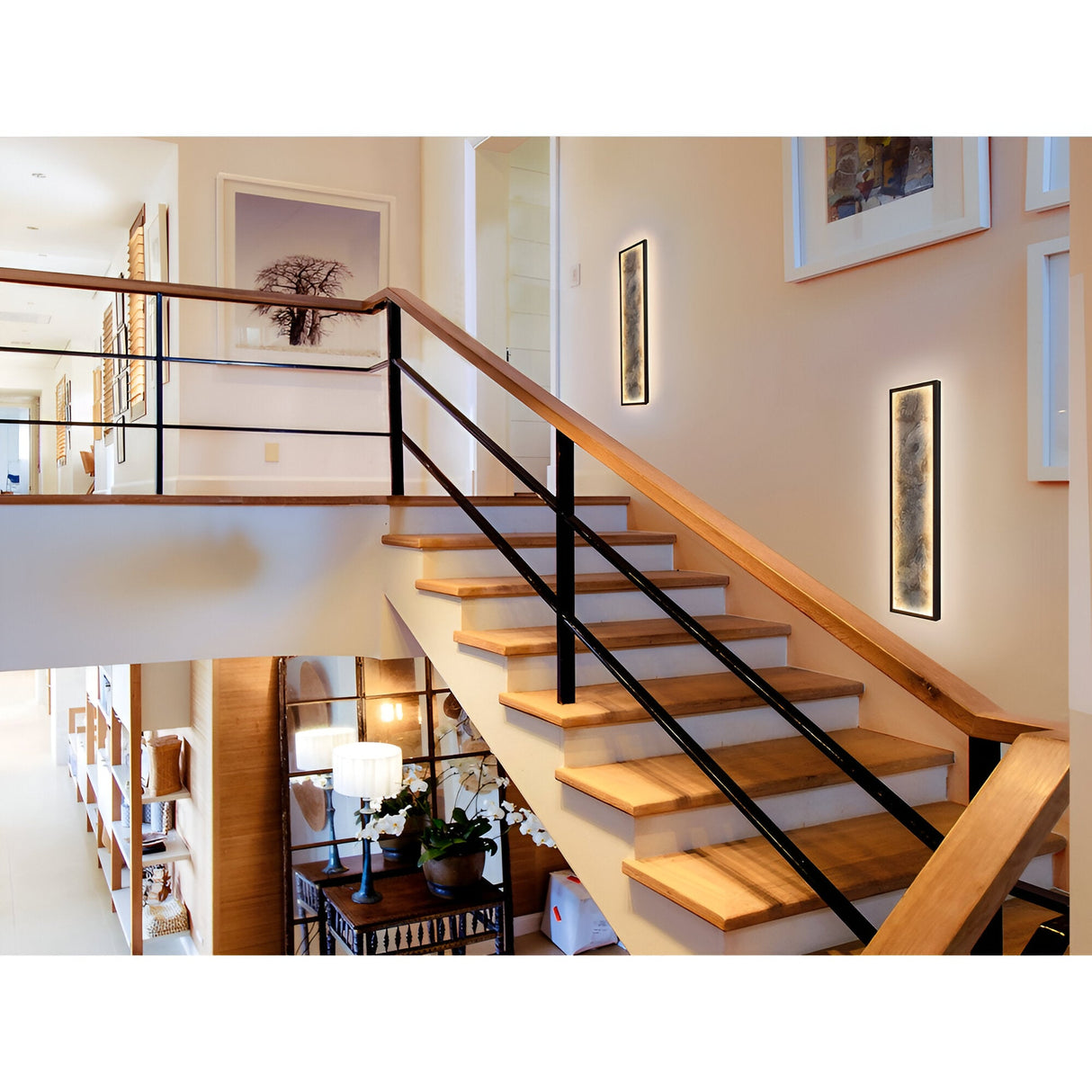 Stone Rectangle Small CCT LED Wall/Flush Ceiling Light - Multicoloured