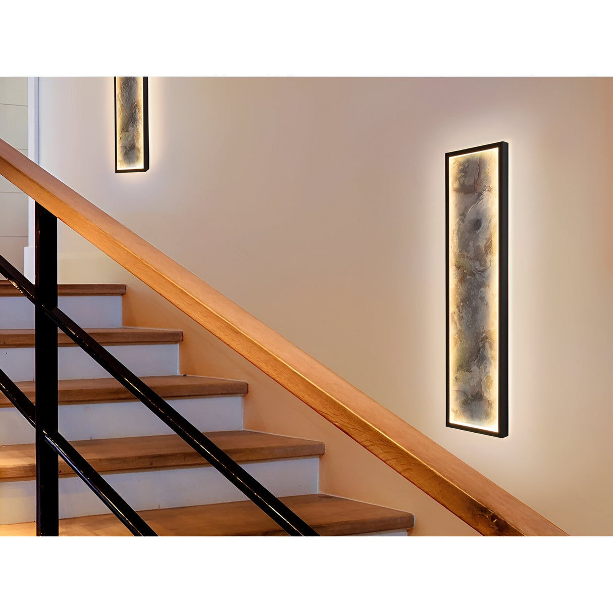 Stone Rectangle Small CCT LED Wall/Flush Ceiling Light - Multicoloured