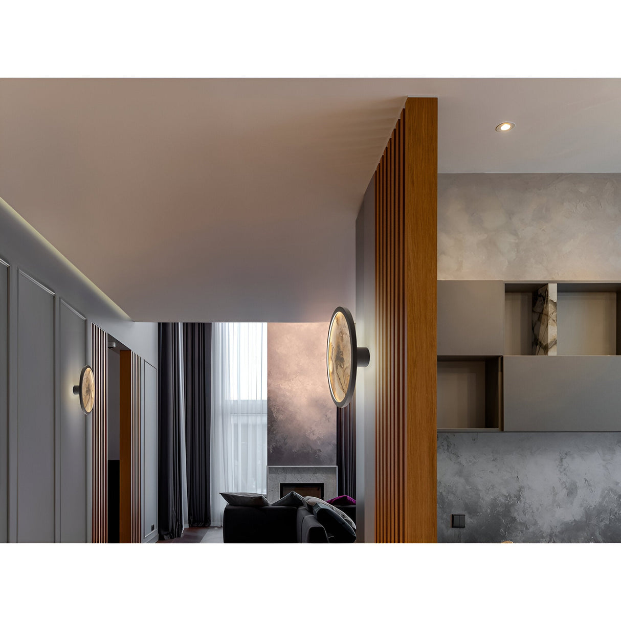 Stone Large Small CCT LED Wall/Semi-Flush Ceiling Light - Multicoloured