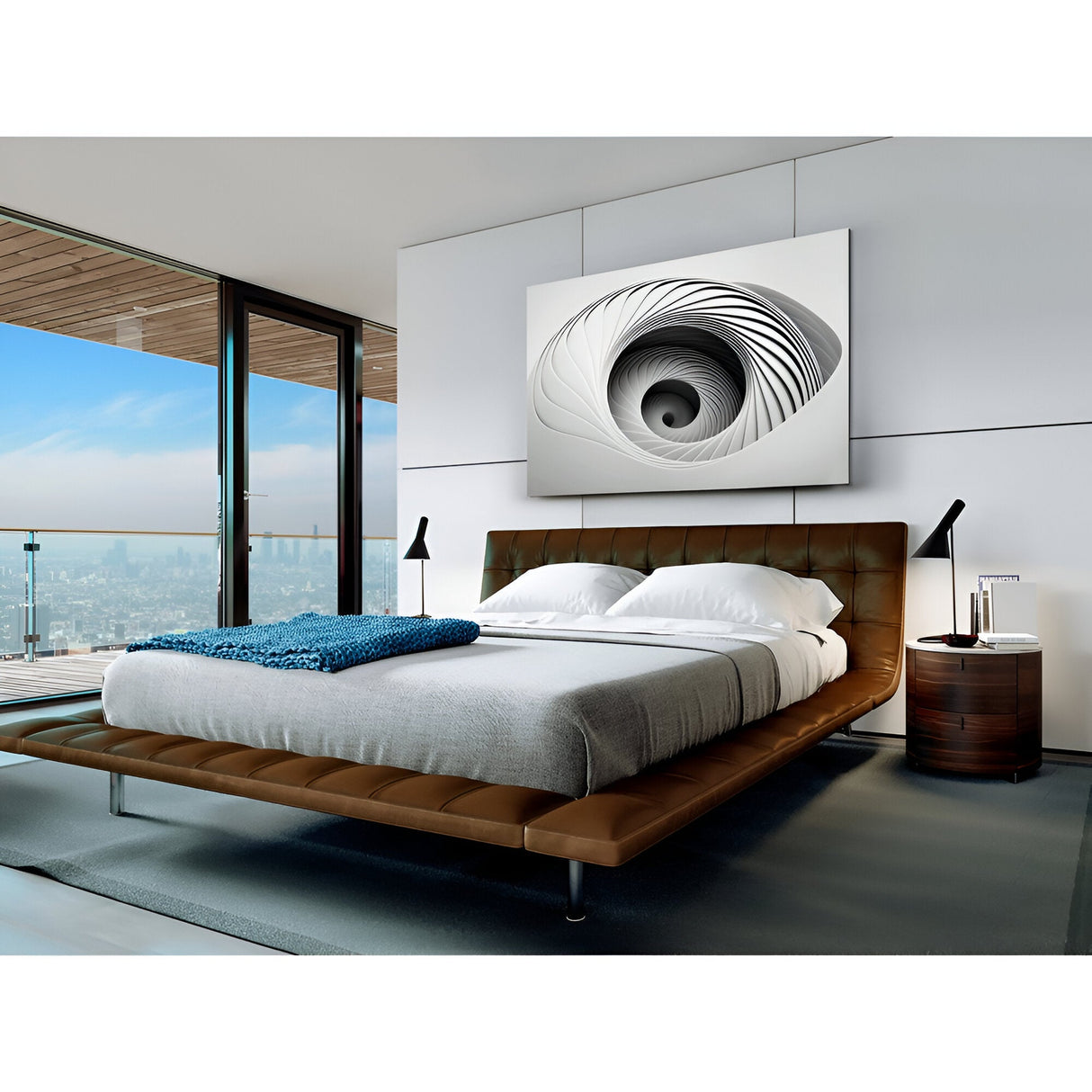 Morphia Black & White Spiral Photography Print – 150x100cm