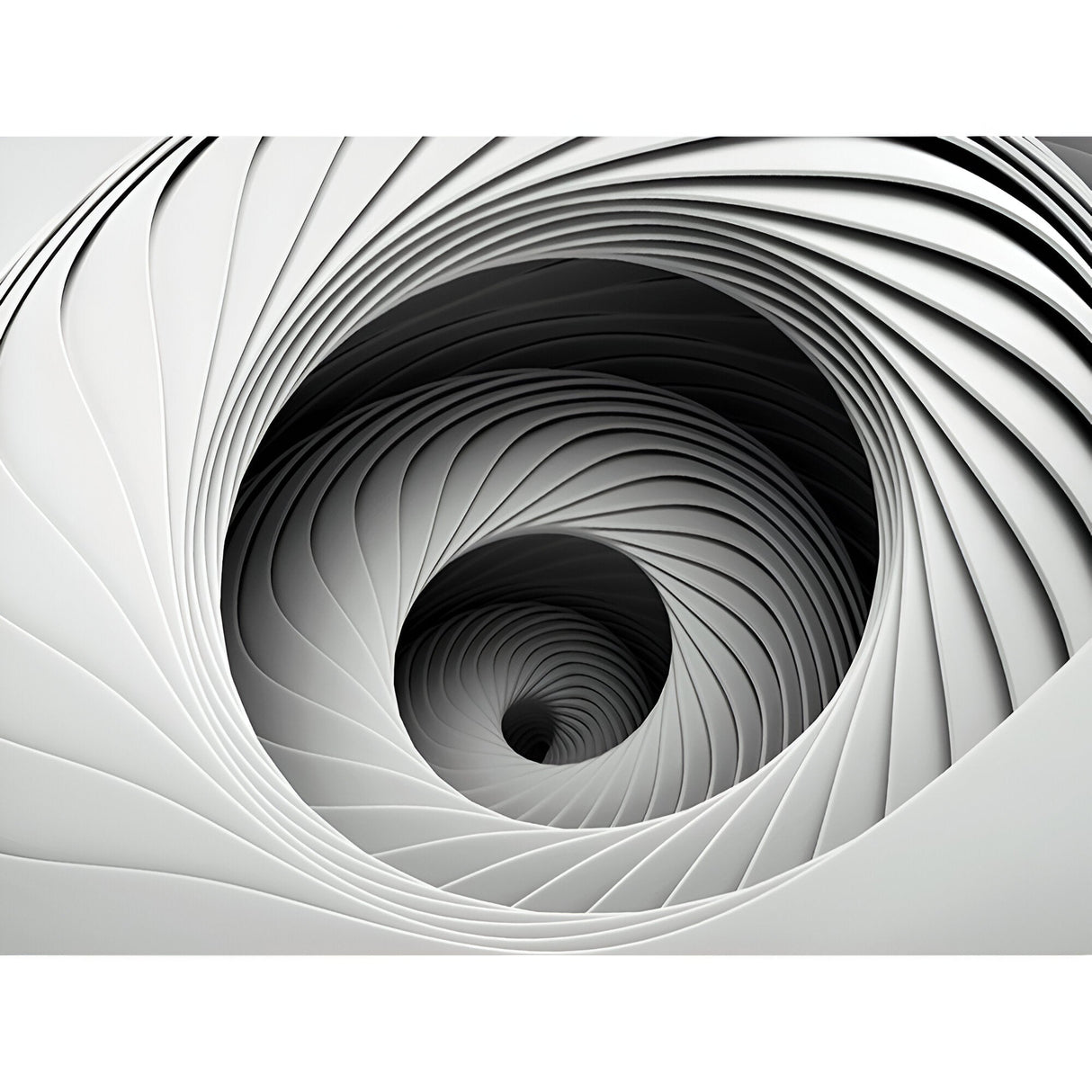 Morphia Black & White Spiral Photography Print – 150x100cm