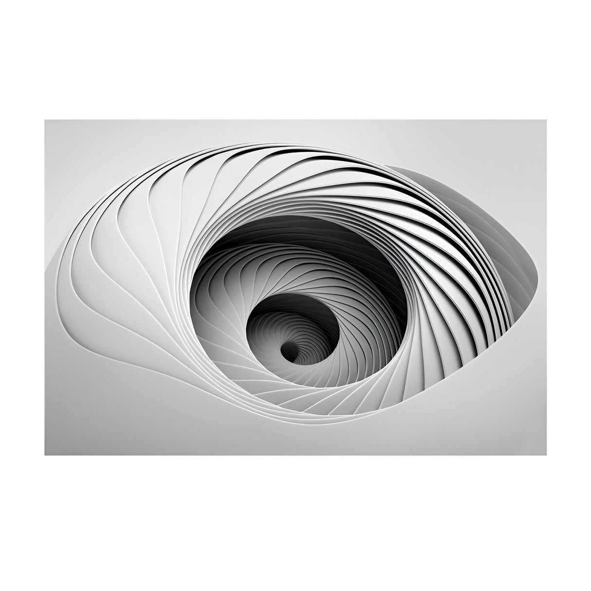Morphia Black & White Spiral Photography Print – 150x100cm