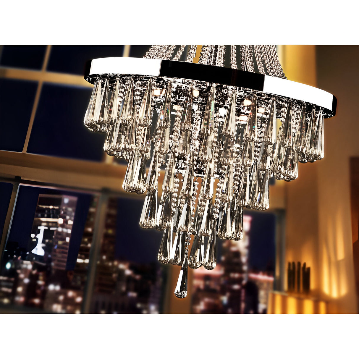 Palace 22 Light K9 Crystal Chandelier - Chrome (With Remote Control)
