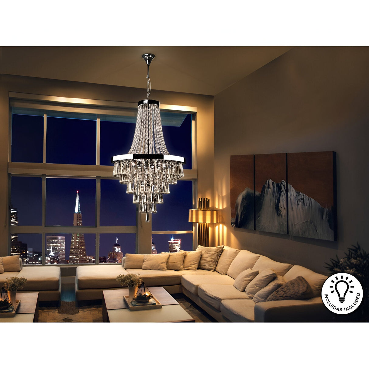 Palace 22 Light K9 Crystal Chandelier - Chrome