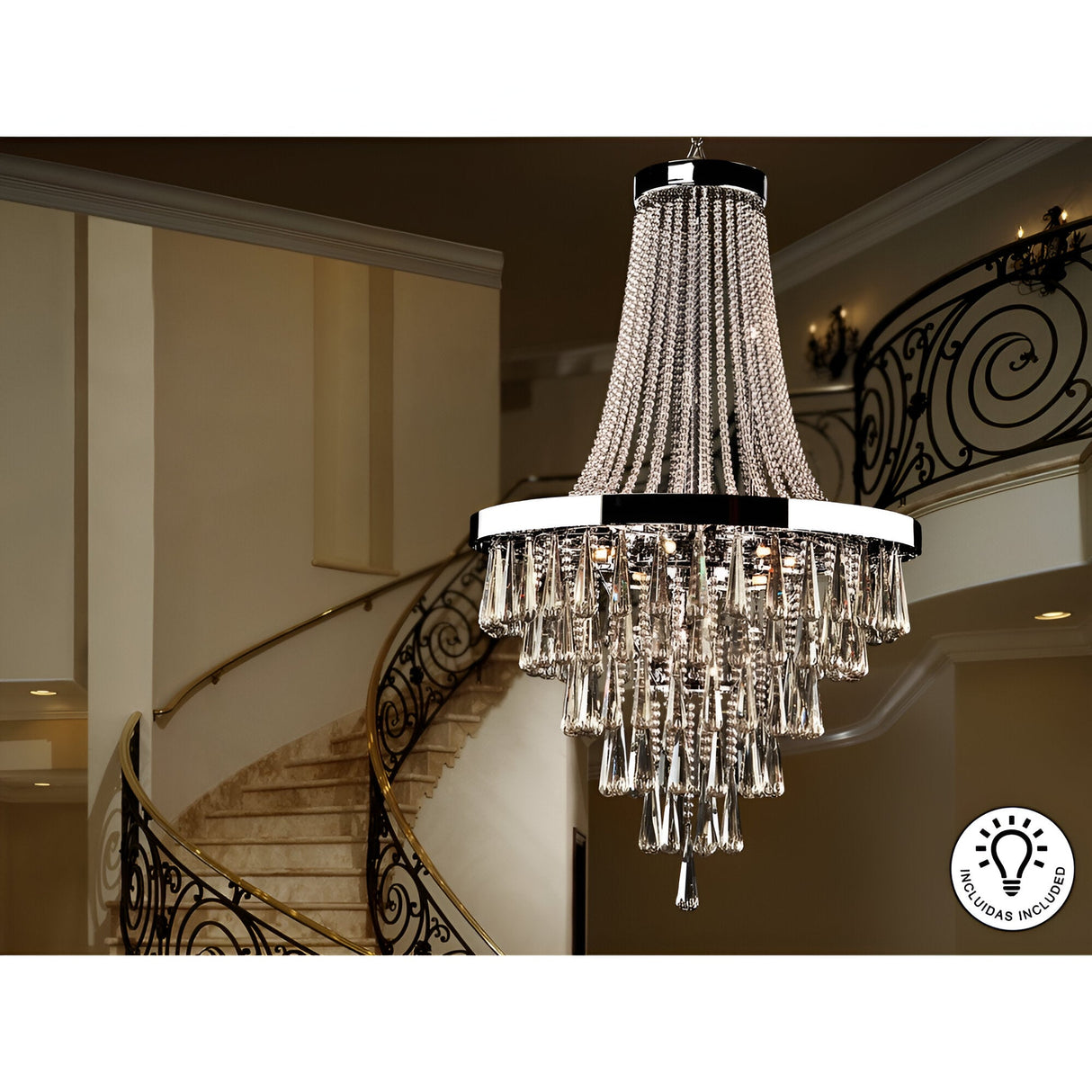 Palace 22 Light K9 Crystal Chandelier - Chrome