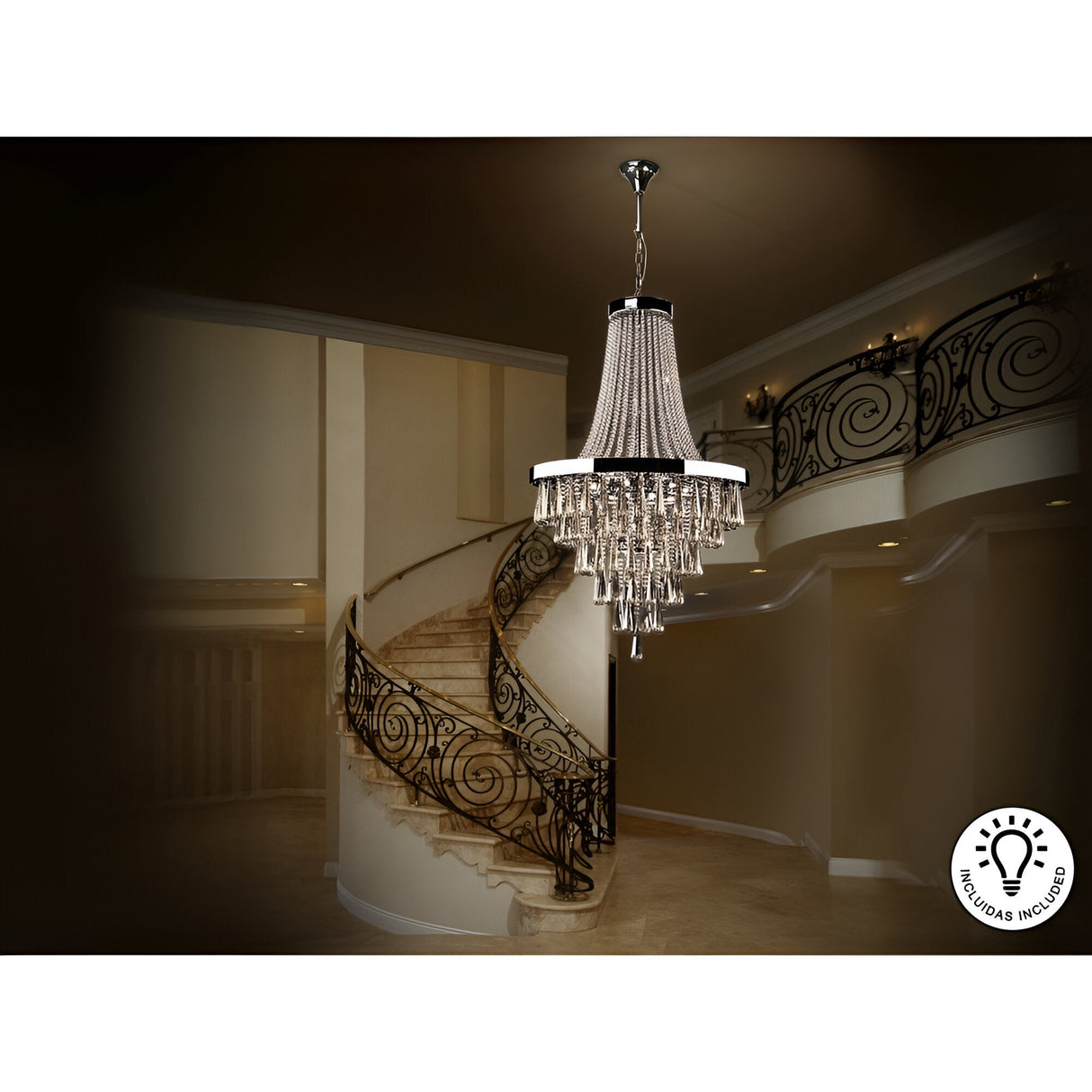 Palace 22 Light K9 Crystal Chandelier - Chrome