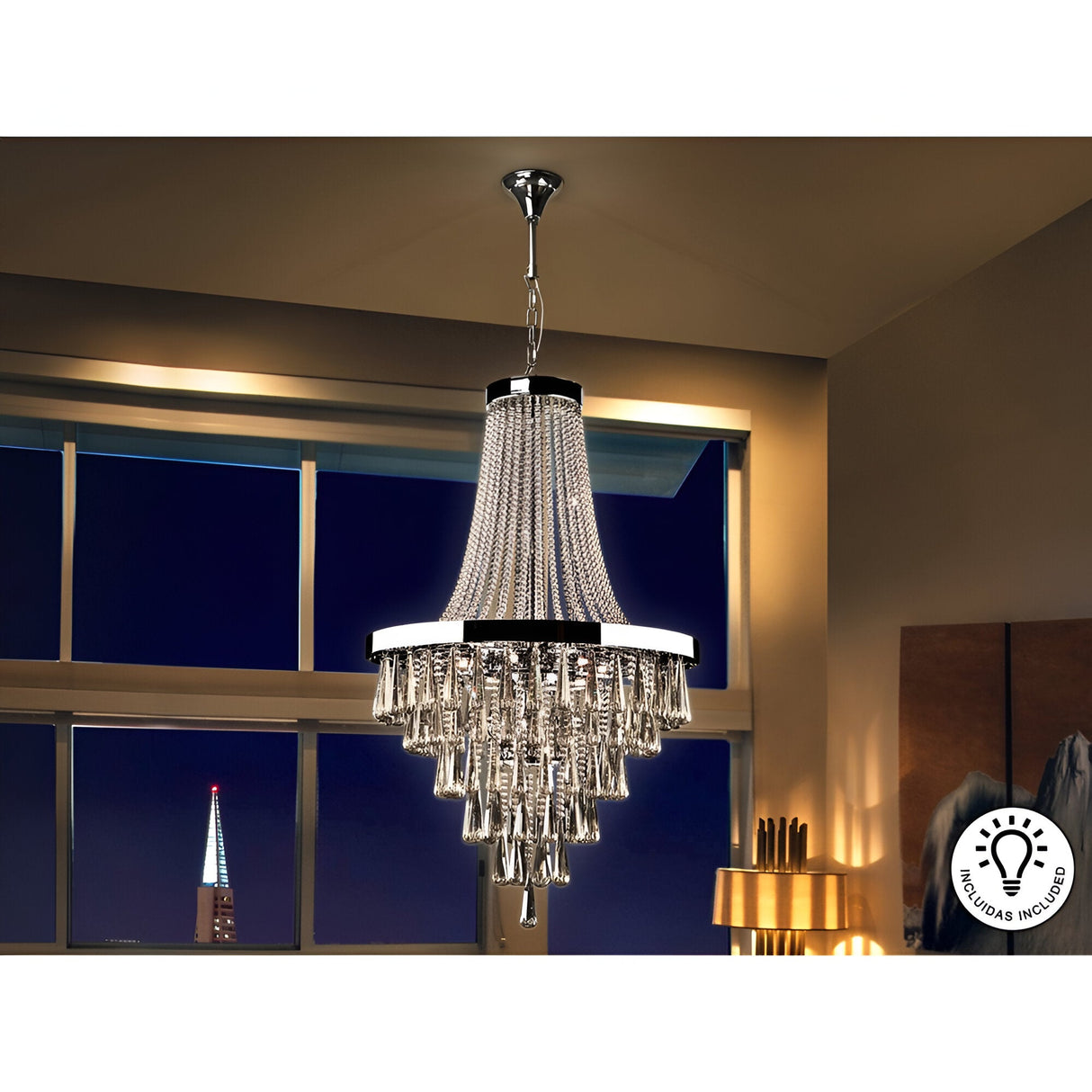 Palace 22 Light K9 Crystal Chandelier - Chrome