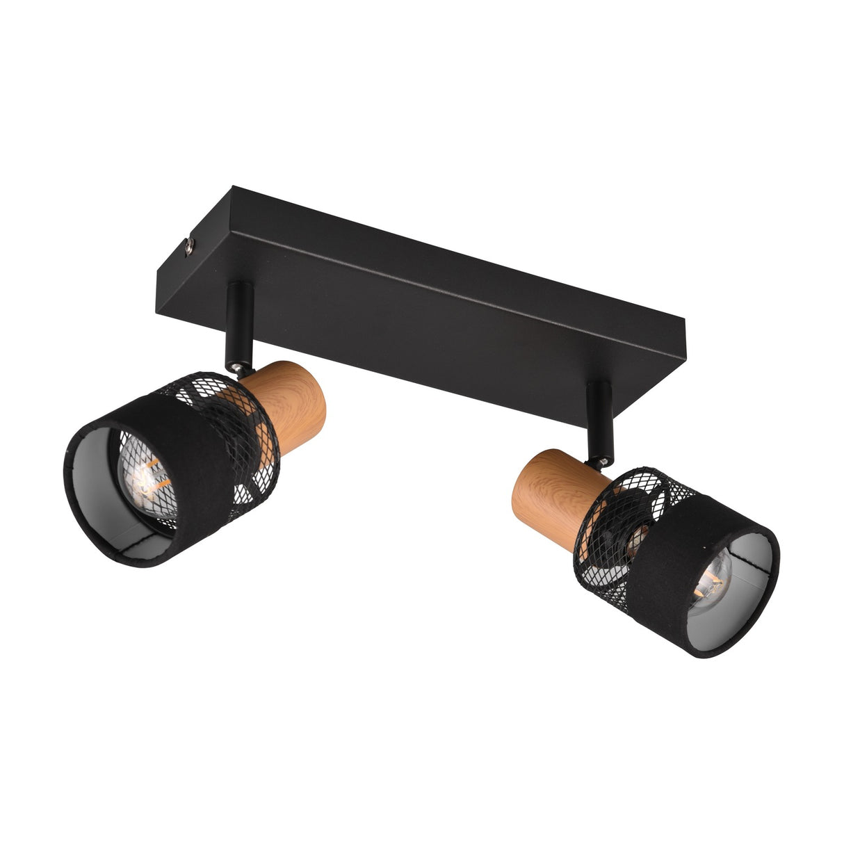 Nandini 2 Light Spotlight – Black & Wood