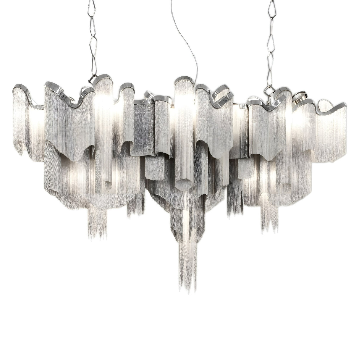 Valora 15 Light Metal Chain Veil Suspension Light - Nickel