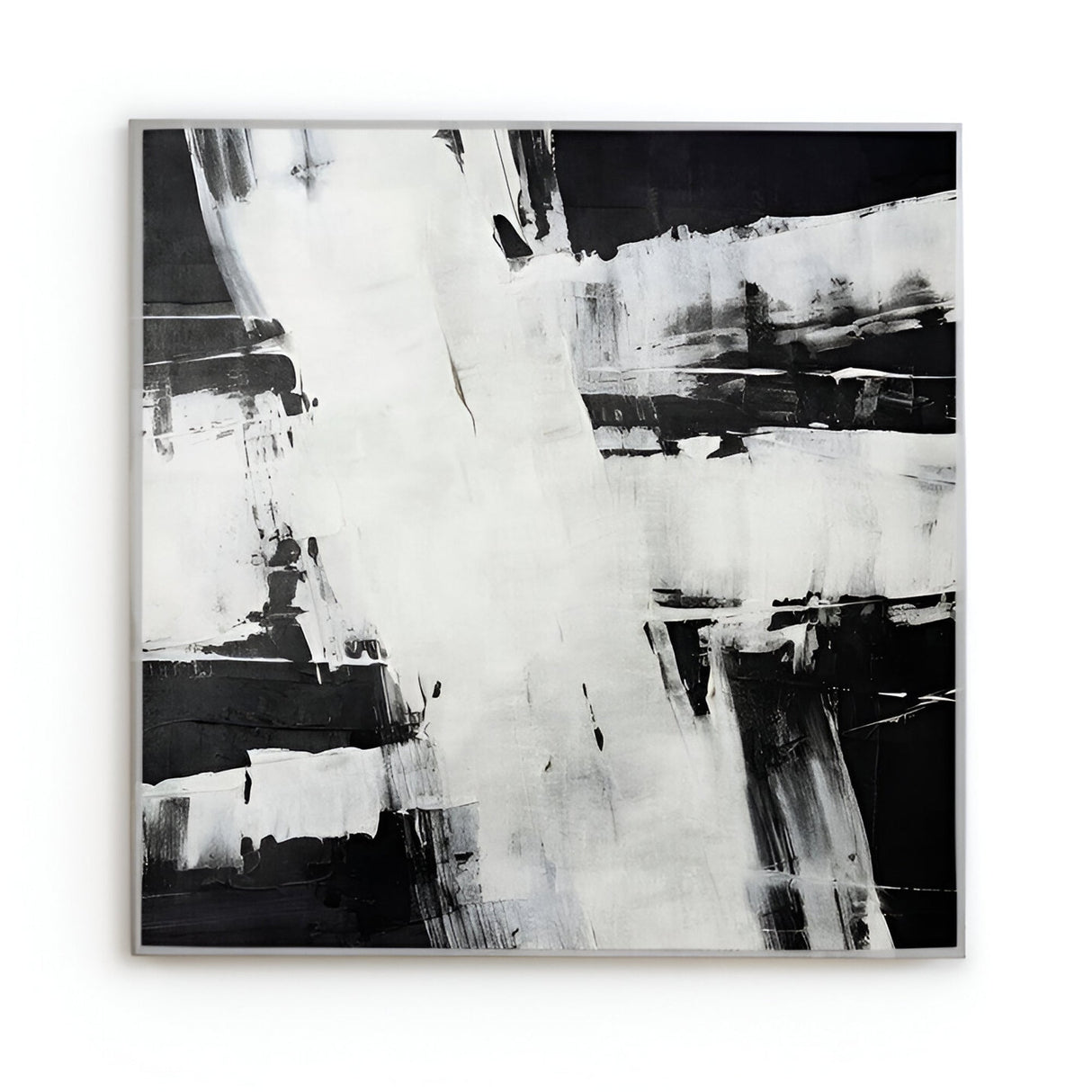 Actos I Monochrome Brushstroke Acrylic Painting – 90x90cm
