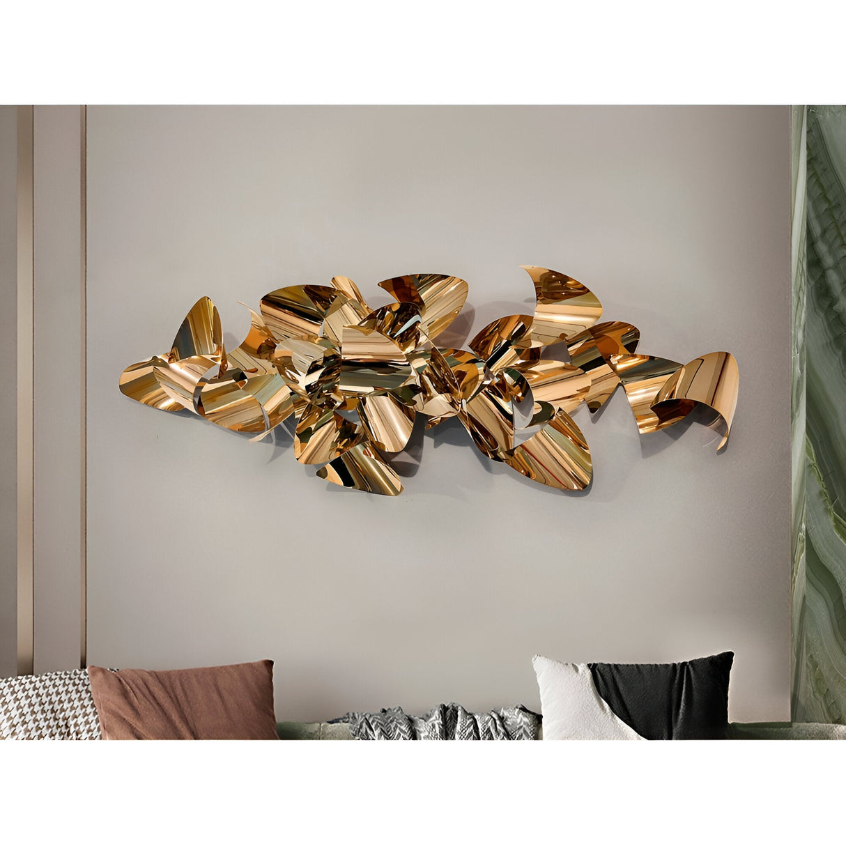 Camile Gold Rose Stainless Steel Wall Art - 160x60cm