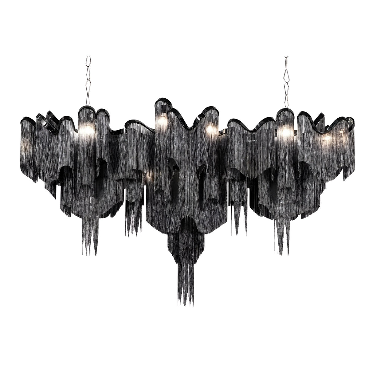 Valora 15 Light Metal Chain Veil Suspension Light - Black