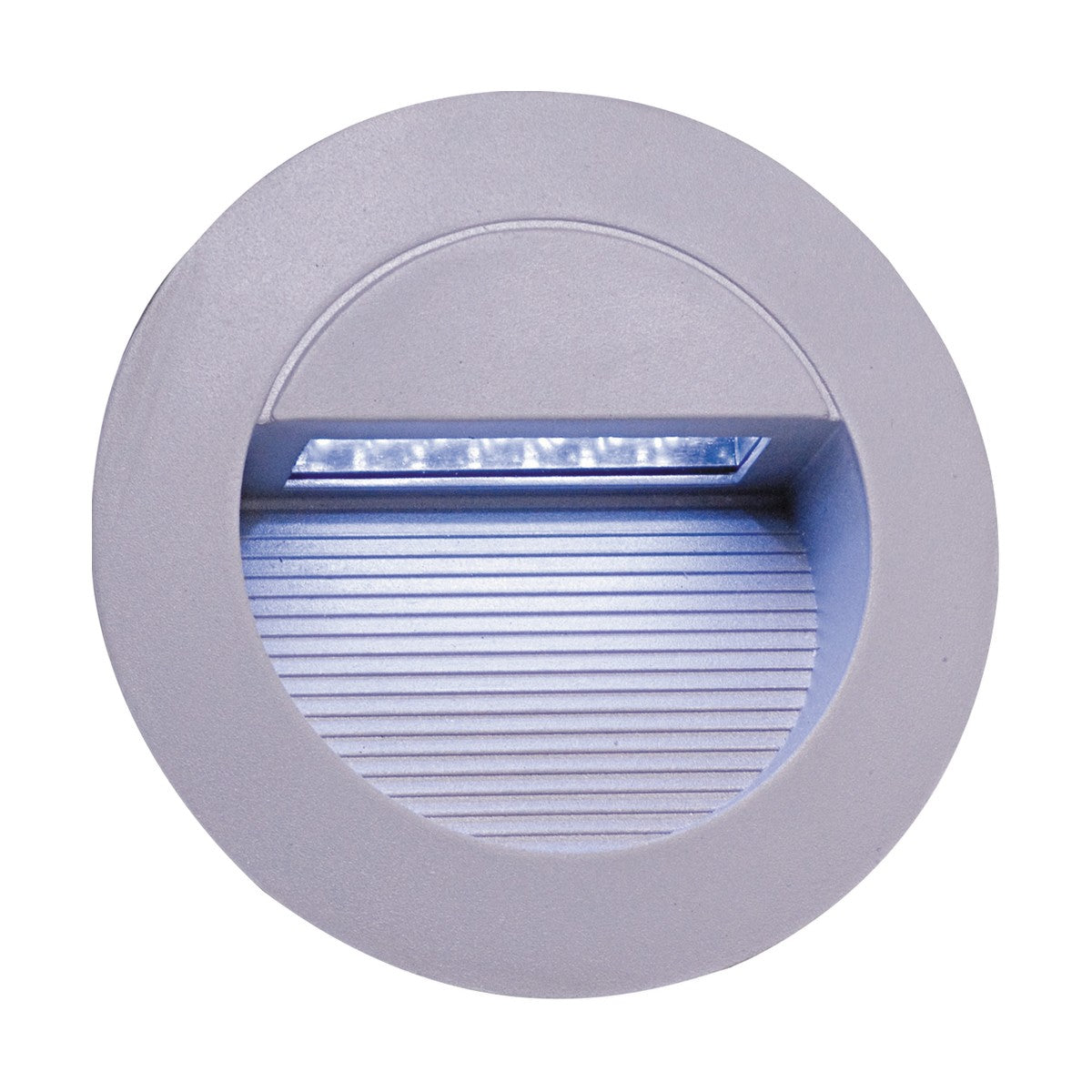 IP44 14 x White LED Grey Aluminium Round Recessed Wall Light
