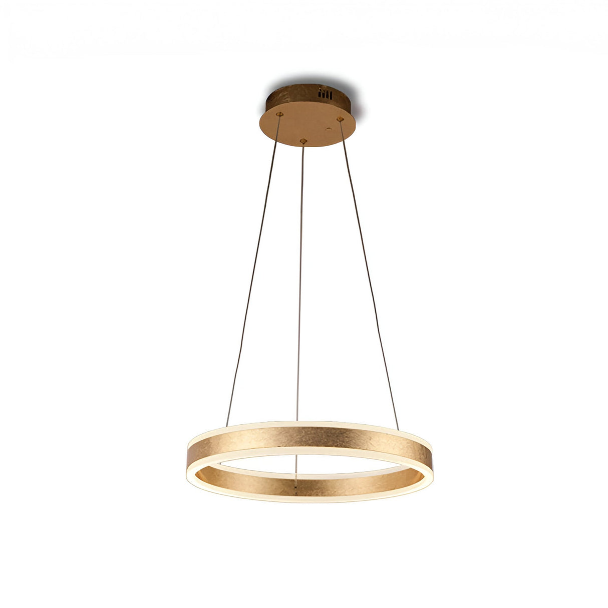 Helia LED Small Circular Suspension Light 55W 3000K - Gold Leaf