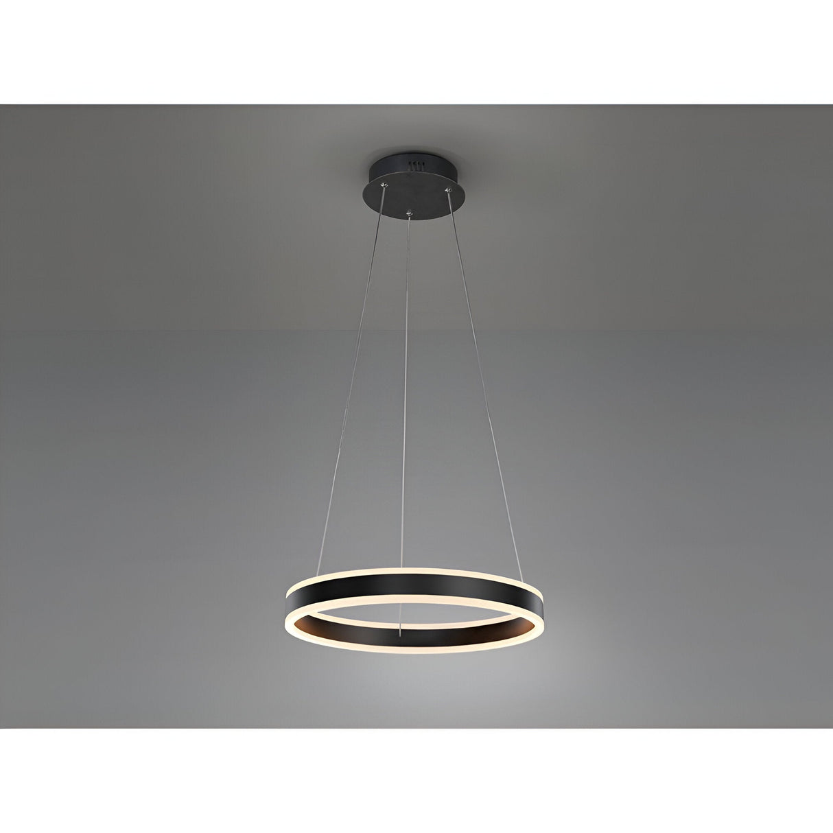 Helia LED Small Circular Suspension Light 55W 3000K - Black