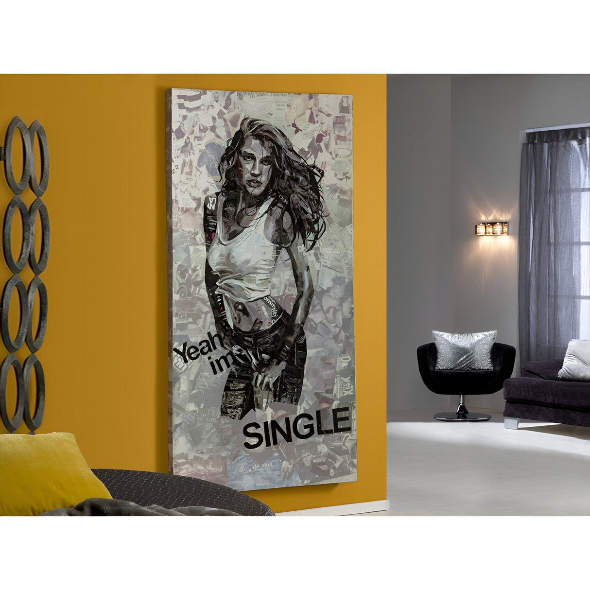 Loose Monochrome Photography Print – 100x200cm