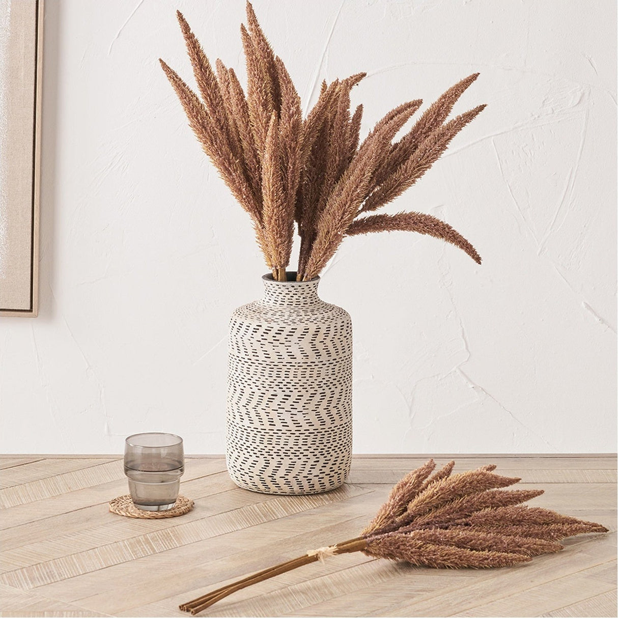 Mulberry Brown Foxtail Hand-Tied 3 Stem Bundle Pack Artificial Flowers