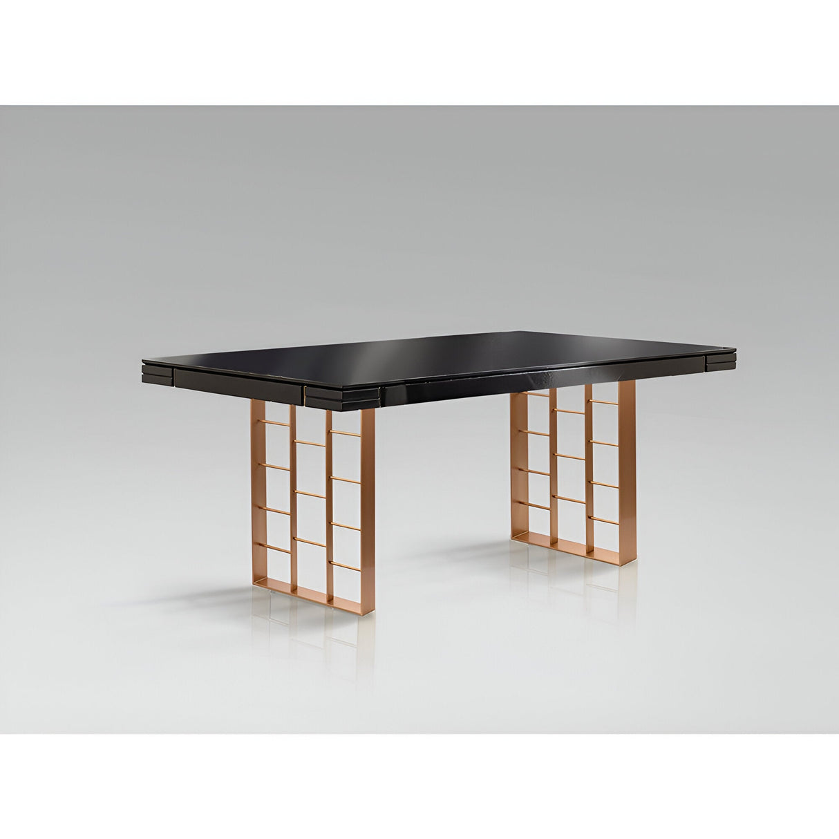 Vita 6 Seater Wood & Metal Dining Table – Anthracite Grey & Rose Gold