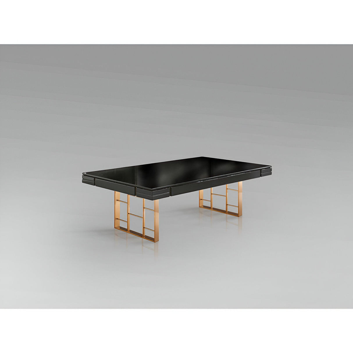 Vita Wood & Metal Coffee Table - Anthracite Grey & Rose Gold