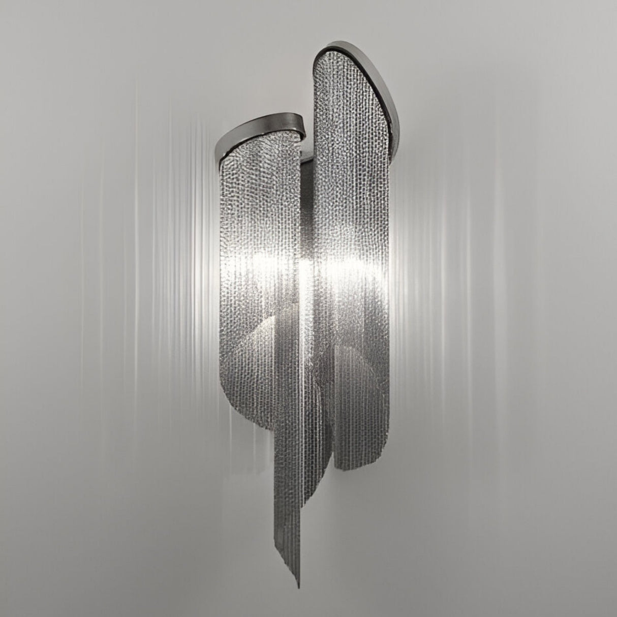 Valora 2 Light Metal Chain Veil Wall Light - Nickel