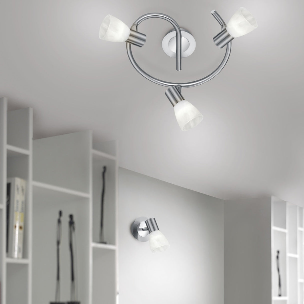Levisto 3 Light LED Spiral Spotlight – Satin Nickel