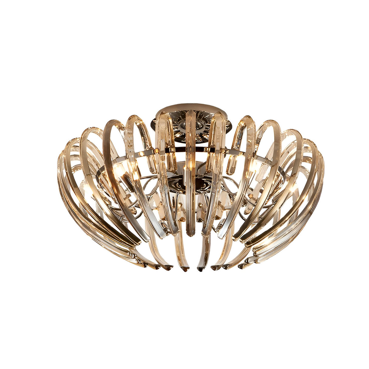 Ariadna 9 Light Crystal Semi-Flush - Champagne