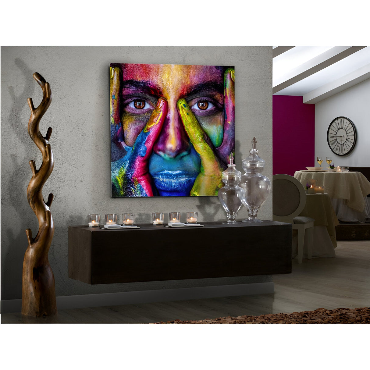 Colores Multicolour Portrait Photography Print – 100x100cm