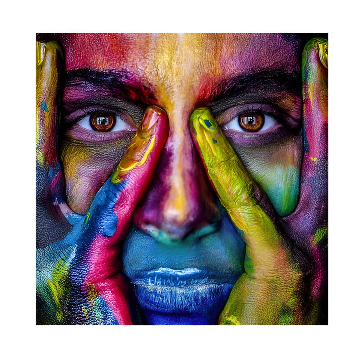 Colores Multicolour Portrait Photography Print – 100x100cm