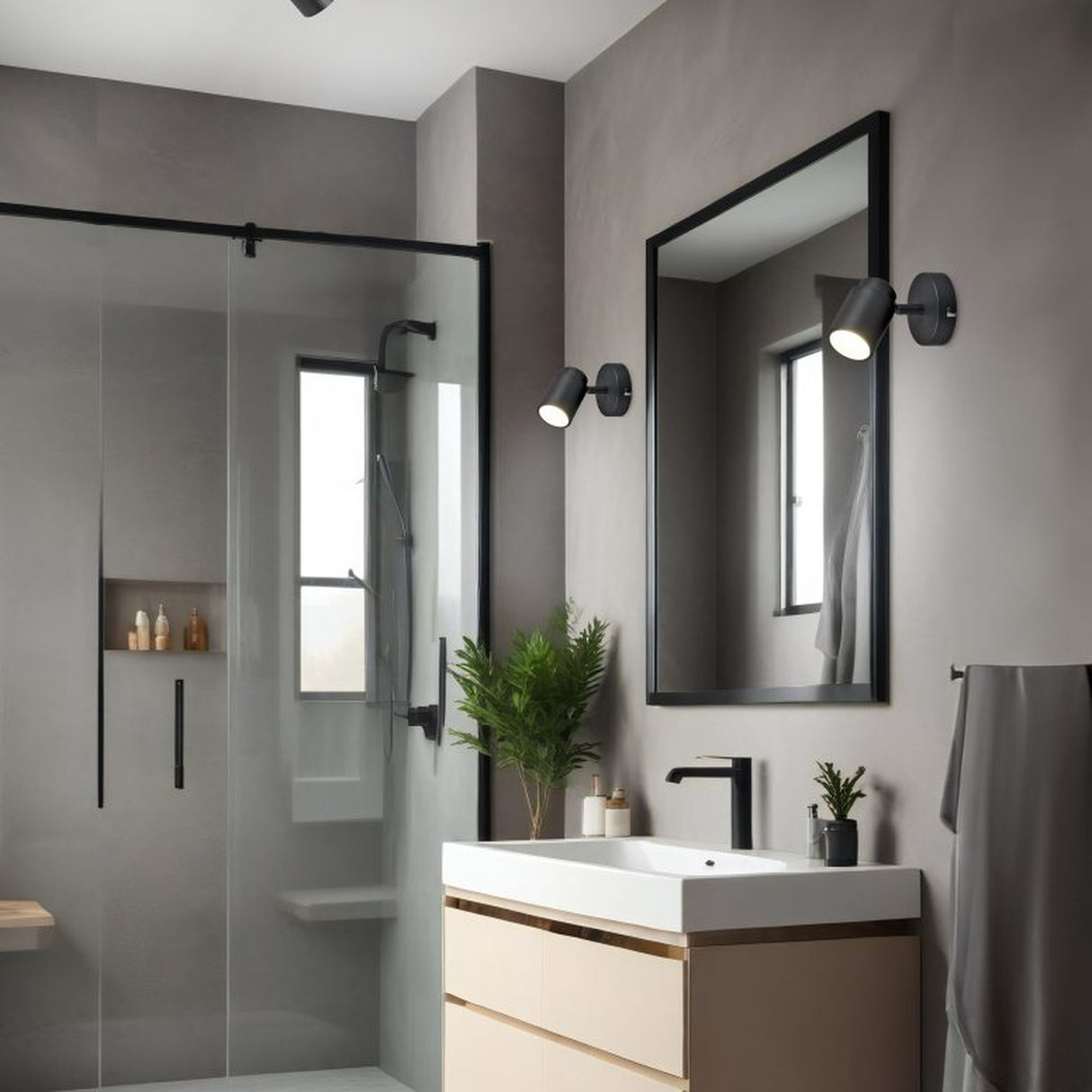 Angelo 3 Light Floodlight – Matt Black
