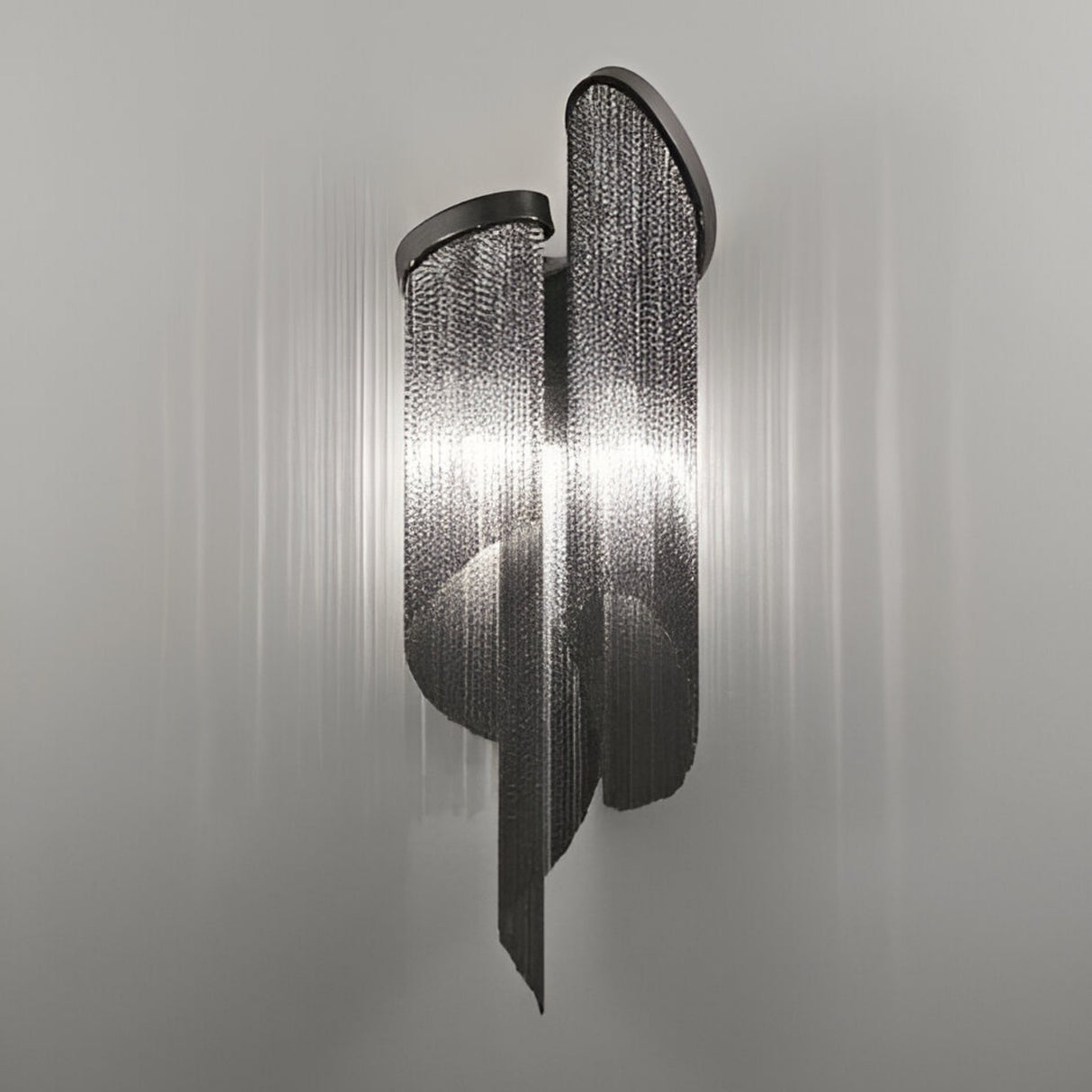 Valora 2 Light Metal Chain Veil Wall Light - Black