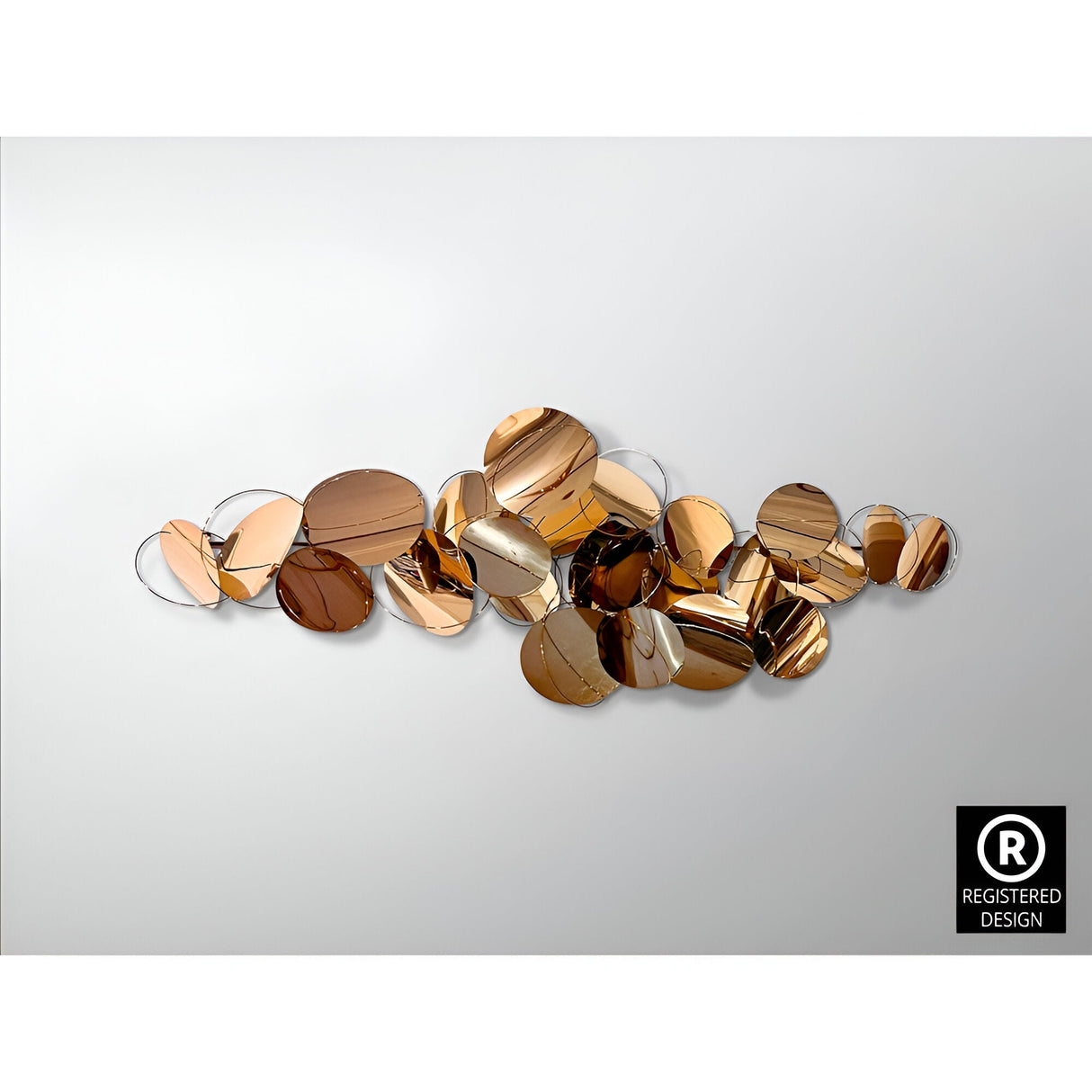 Serenity Gold Rose Stainless Steel Wall Art - 182x65cm