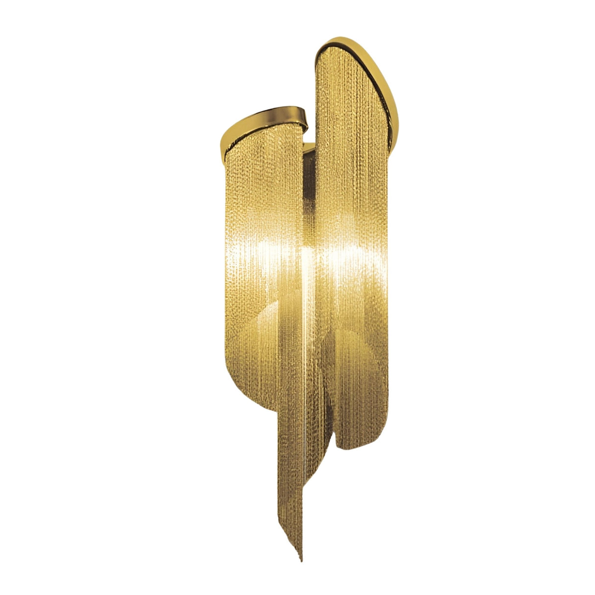 Valora 2 Light Metal Chain Veil Wall Light - Gold