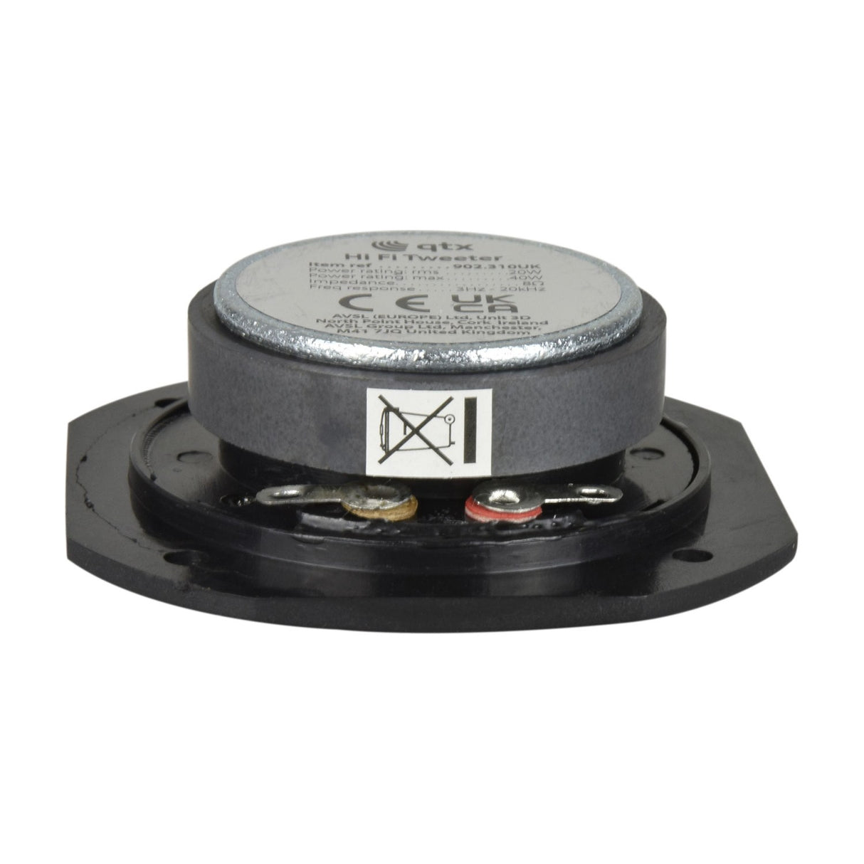 QTX 2.25" Square Dome Tweeter, 20W RMS, 8 Ohm