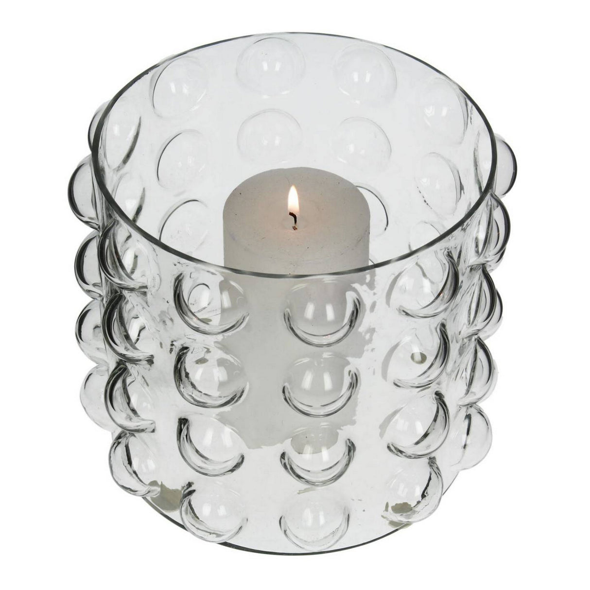 Bobble Small Glass Candle Holder - Clear
