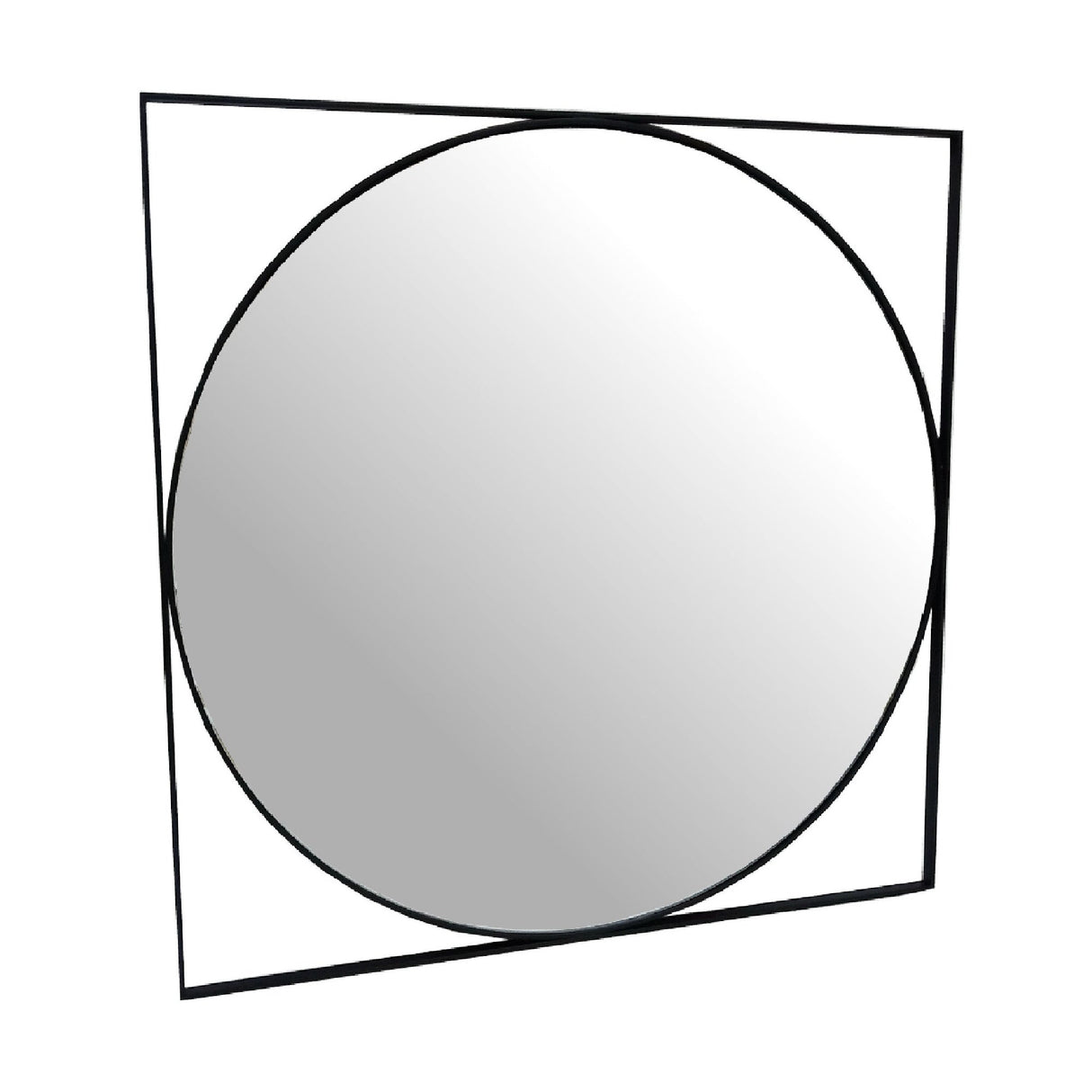 Isaac Wall Mirror Black - 77x77cm